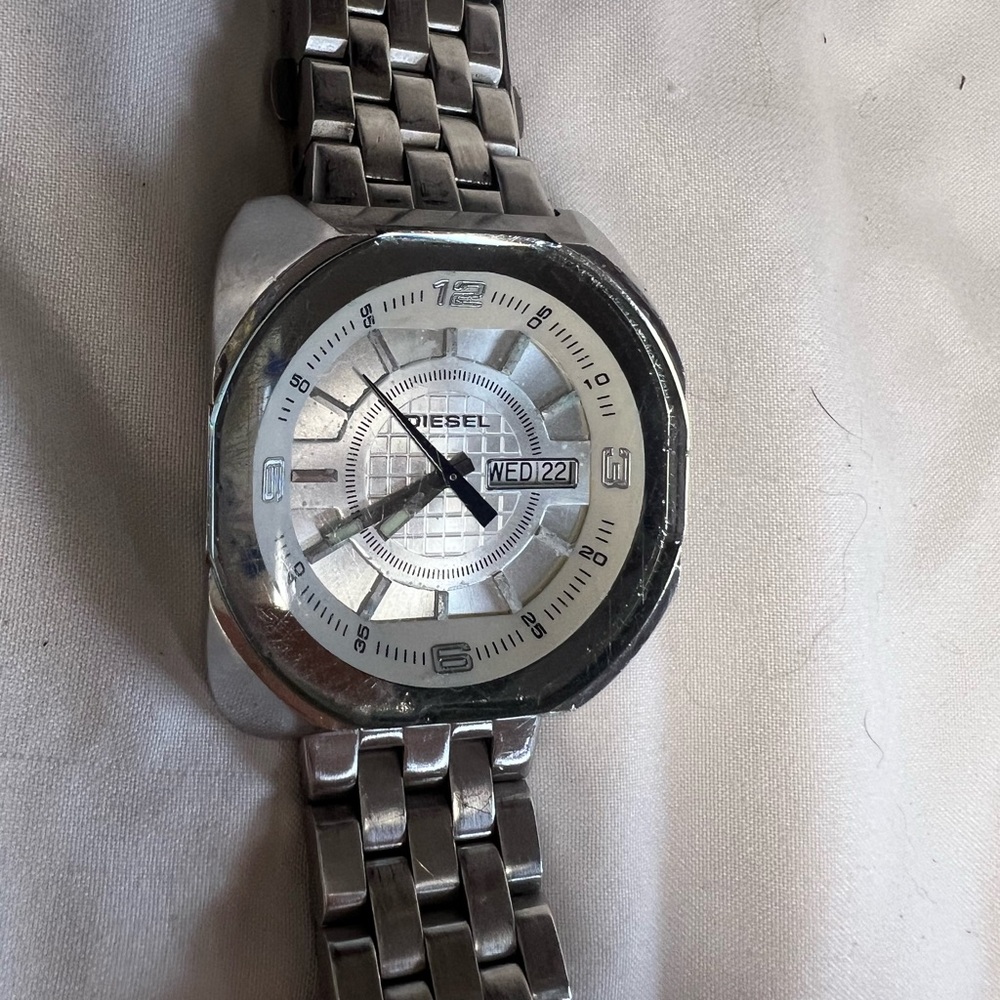 Diesel Silver and White Men's Watch